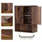 Modern Wooden Bathroom Wall Storage Cabinet with Doors and Towel Rack, Adjustable Shelves